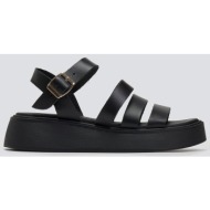  estil leather flatform sandals with straps - 1715nk - black