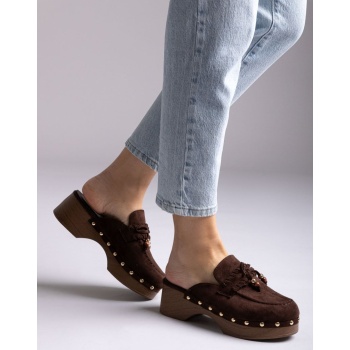 ideal shoes platform clogs metallic