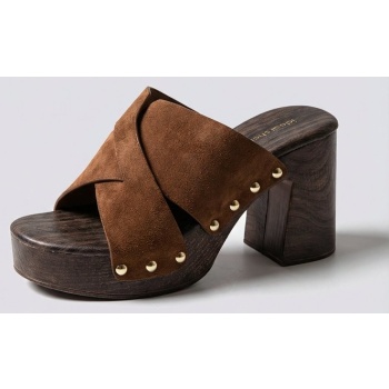 ideal shoes platform mules stud detail