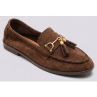  ideal shoes tassel loafers with metal detail - 1511 - brown suede