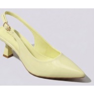  ideal shoes slingback pumps - 5552 - yellow patent