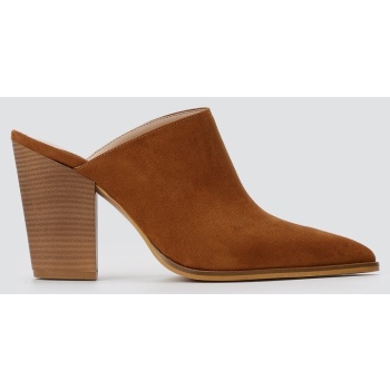 tfp block heel clogs - 105 - tan suede
