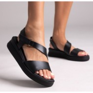  ragazza leather flatform sandals - 411 - black