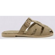  ideal shoes fisherman mule sandals - 9783 - olive suede