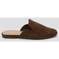  ideal shoes woven pointed flat mules - 9790 - brown suede