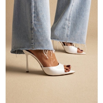 tfp stiletto mules - 907 - white patent