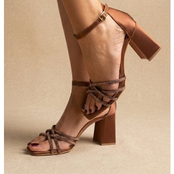tfp block heel sandals - 1740 (σατέν) 