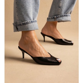 stephan peep toe mules kitten heel 