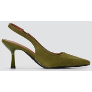  stephan slingback pumps slim heel - p-1523 - green suede