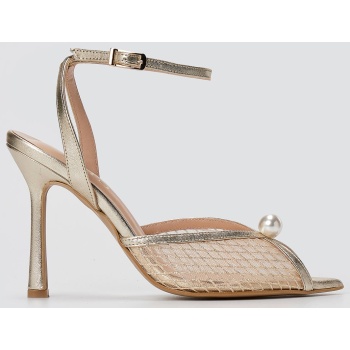 iris pearl detail sandals slim heel 