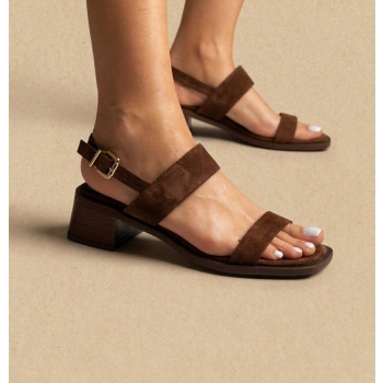 iris low block heel sandals ankle strap
