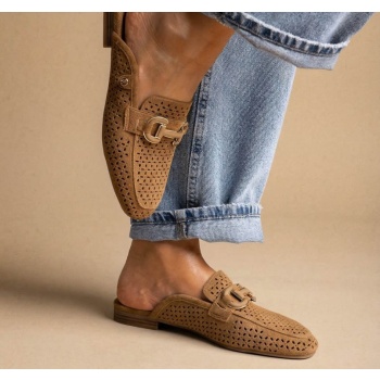 carmela perforated suede mules metal
