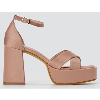 tfp platform sandals - 2410 - nude satin