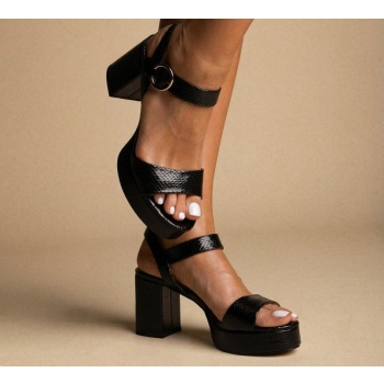 corina platform heeled sandals snake