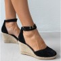ragazza suede platform espadrilles - 692 - black