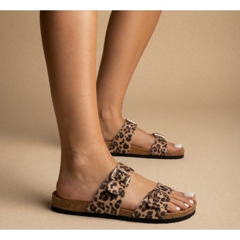 only leopard print sandals buckle 