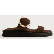  estil flatform buckle sandals - nk26-1823 - brown suede