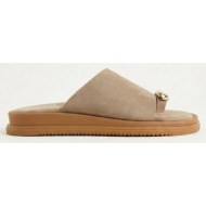  estil toe ring platform sandals - 26nk-1821 - taupe suede