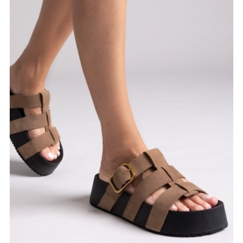 ateneo suede flatform sandals - 57007 