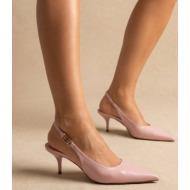  stephan slingback pumps kitten heel - th-17 - pink matte