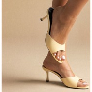  stephan heel mules wide strap - uc-162 - yellow patent