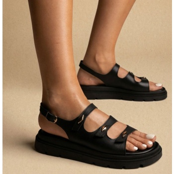 tfp buckle strap sandals - 557 - black