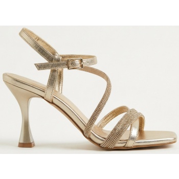 tfp rhinestone strap heeled sandals 