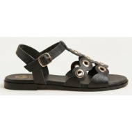  ateneo studded sandals buckle strap - 65402 - black matte