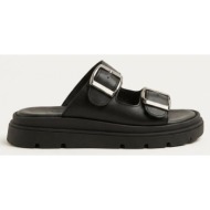 tfp flatform sandals buckle straps - 519 - black matte