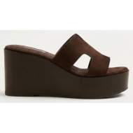  corina platform sandals - 6371 - brown suede