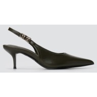  stephan slingback pumps kitten heel - th-17 - olive matte