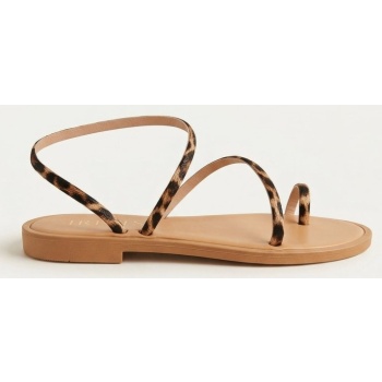 iris toe ring sandals animal print 