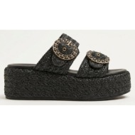  mariella fabiani flatform sandals - 2614/05 - black raffia