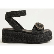  mariella fabiani flatform sandals - 2616/05 - black raffia