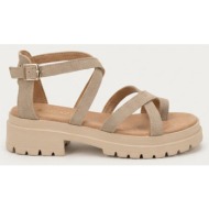  ragazza suede toe ring sandals - 0546 - beige suede