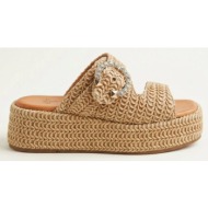  mariella fabiani flatform sandals - 2621/02 - tan raffia