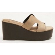  corina platform sandals - 6371 - camel suede