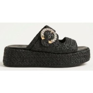  mariella fabiani flatform sandals - 2621/02 - black raffia