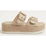 mariella fabiani flatform sandals - 2605/65 - beige matte