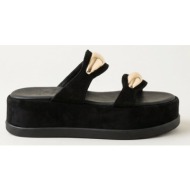  mariella fabiani flatform sandals - 2609/65 - black suede