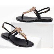  iris leather starfish sandals - 22/46-2 - black