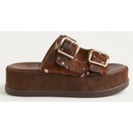  mariella fabiani flatform sandals - 2601/65 - brown cow pony