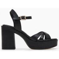  tfp leather crossover sandals - b204 - black
