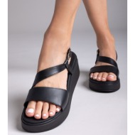  tfp leather sandals flatform - m905 - black