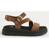  tfp nubuck flatform sandals ankle strap - 4510 (nubuck δέρμα) - mocha