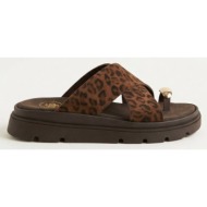  tfp flatform sandals crossover - 4543 - leopard suede
