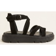  tfp toe ring sandals crossover - 510 - black suede