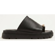  tfp toe ring flatform sandals - 505 - black matte