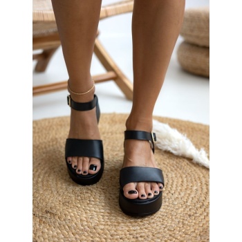 tfp leather platforms wide strap - t658