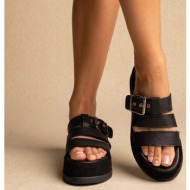  mariella fabiani flatform σανδάλια - 2637/17 - μαύρο ματ